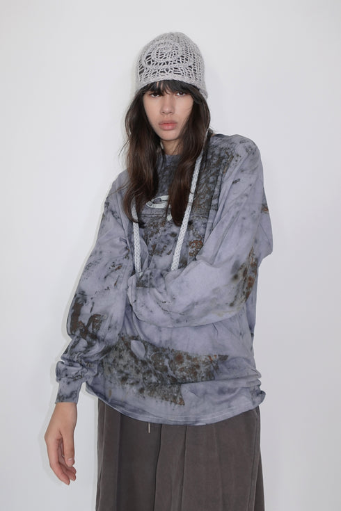 【RESTOCK】MISAKI USHIOZU × Cycle IRON RUST-DYEING LONG SLEEVE TEE -GRAYISH PURPLE-